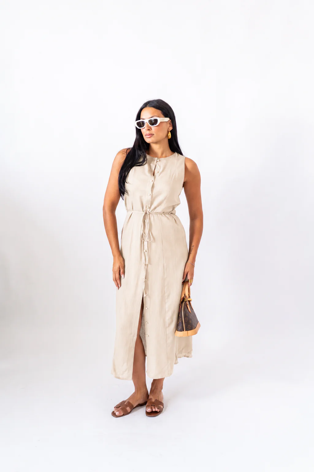 Dress In Lino Beige - Image 2