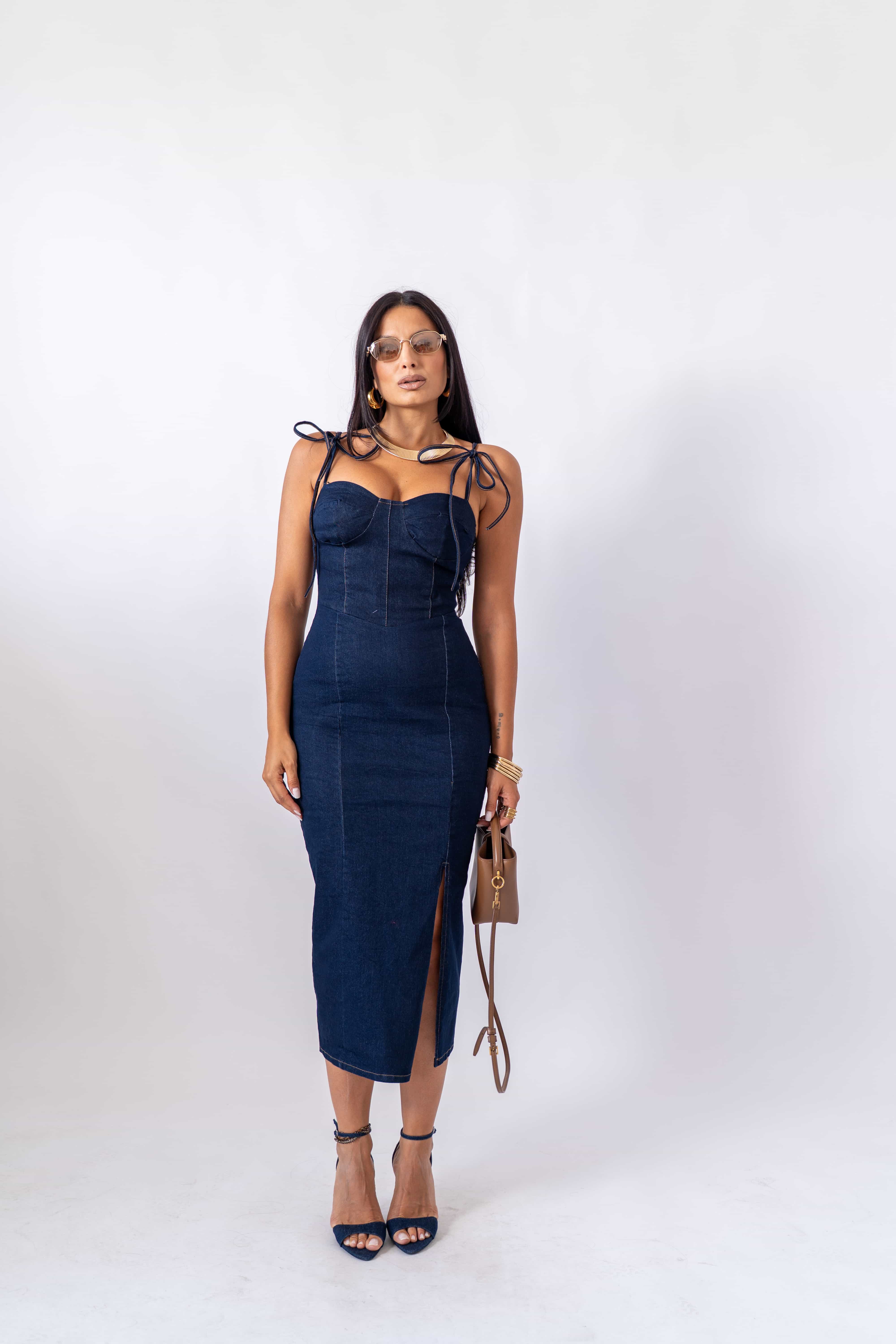 Dress Longuette In Denim