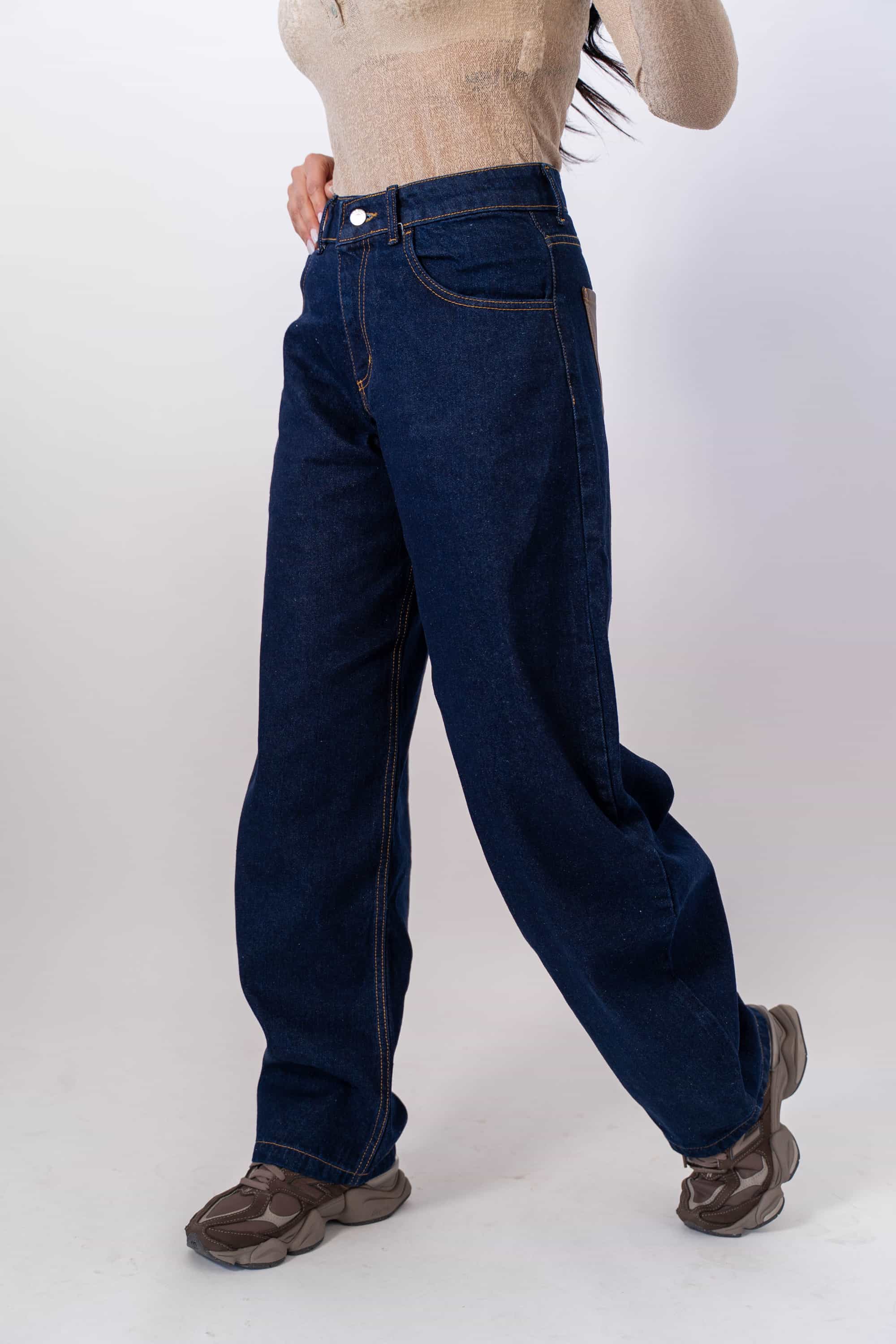 Jeans Con Tasche Marroni Lavaggio Zero - Image 2