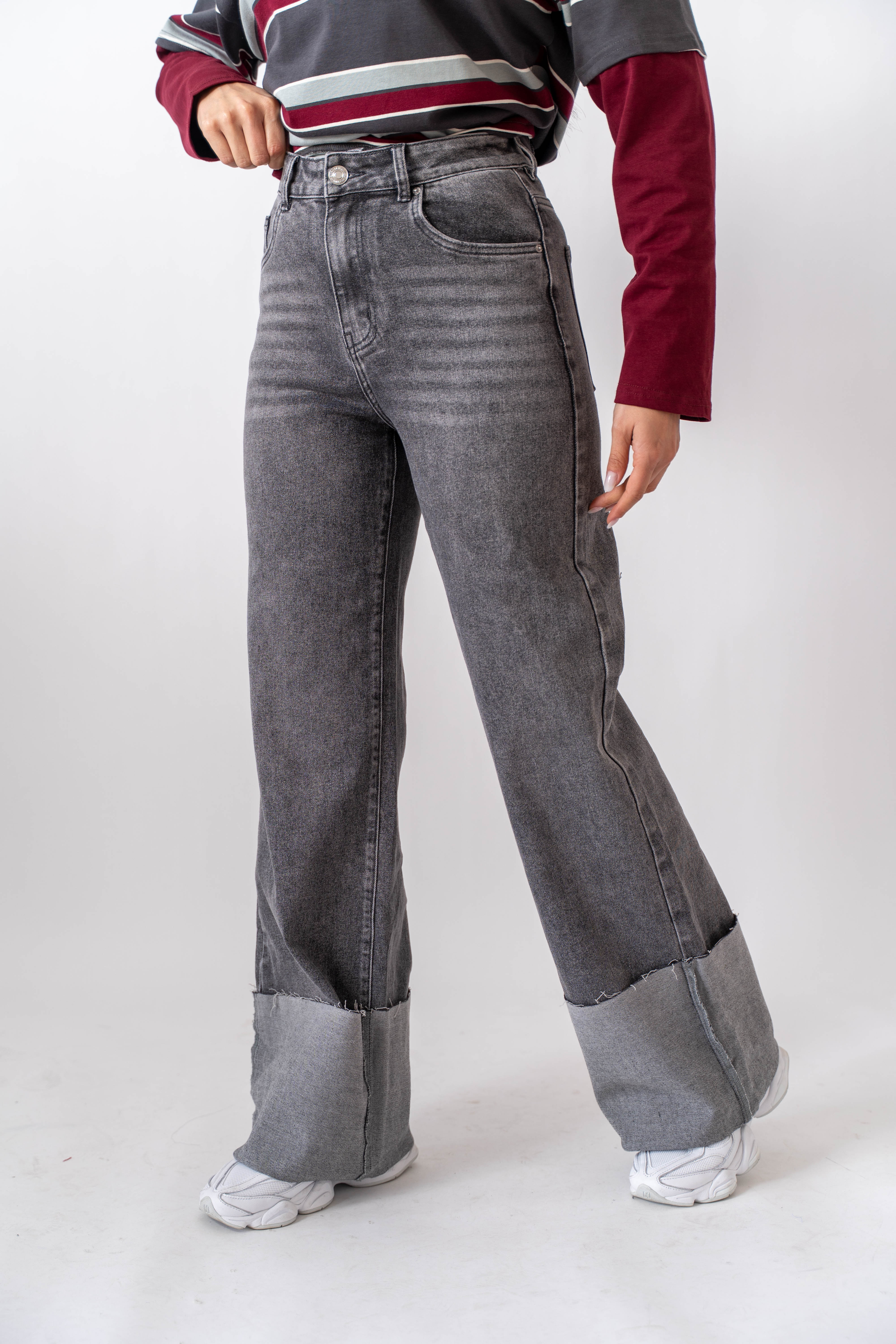 Jeans Wide Baggy Grigio - Image 2