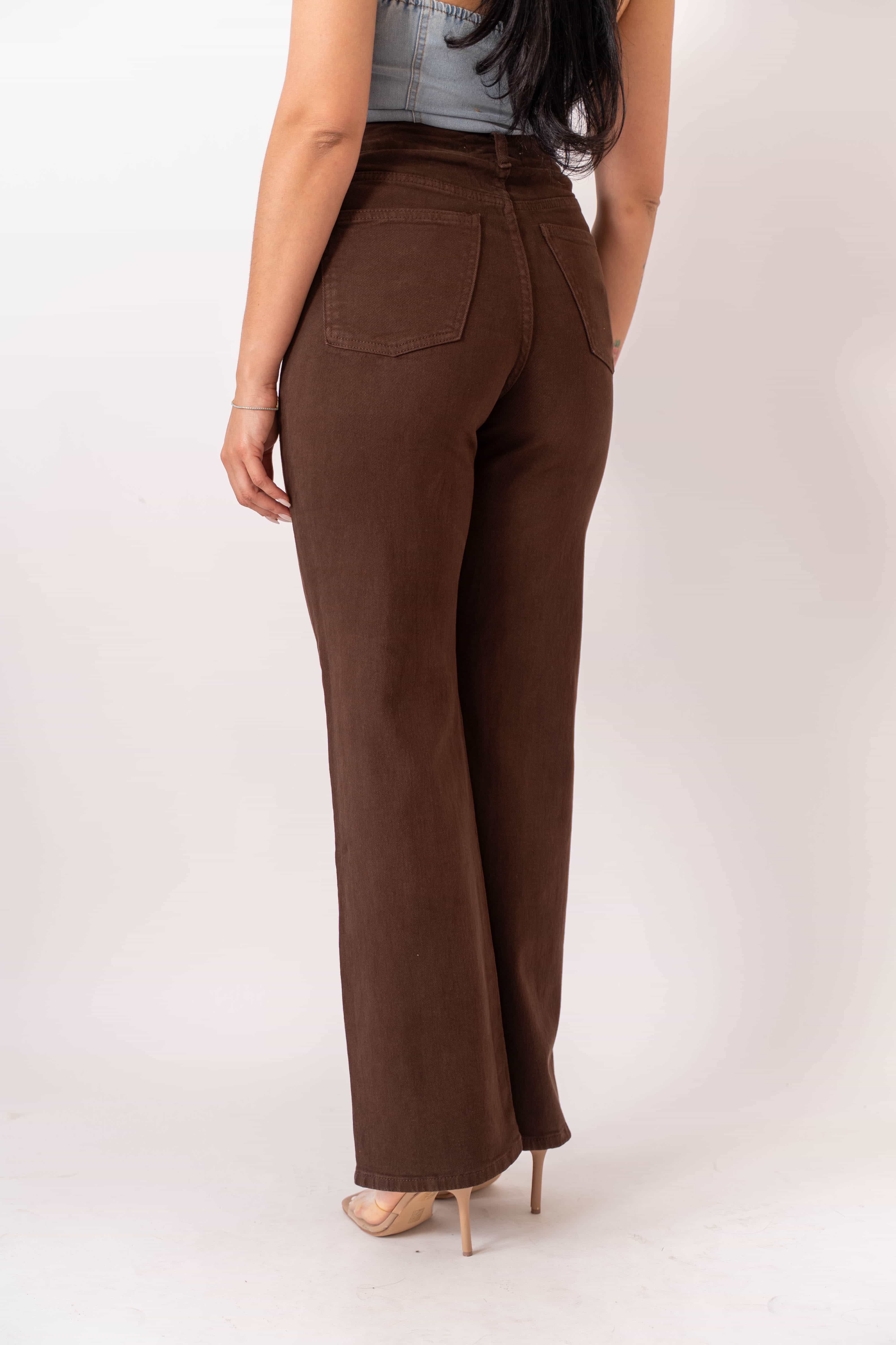 Jeans Wide Leg Brown - Image 3