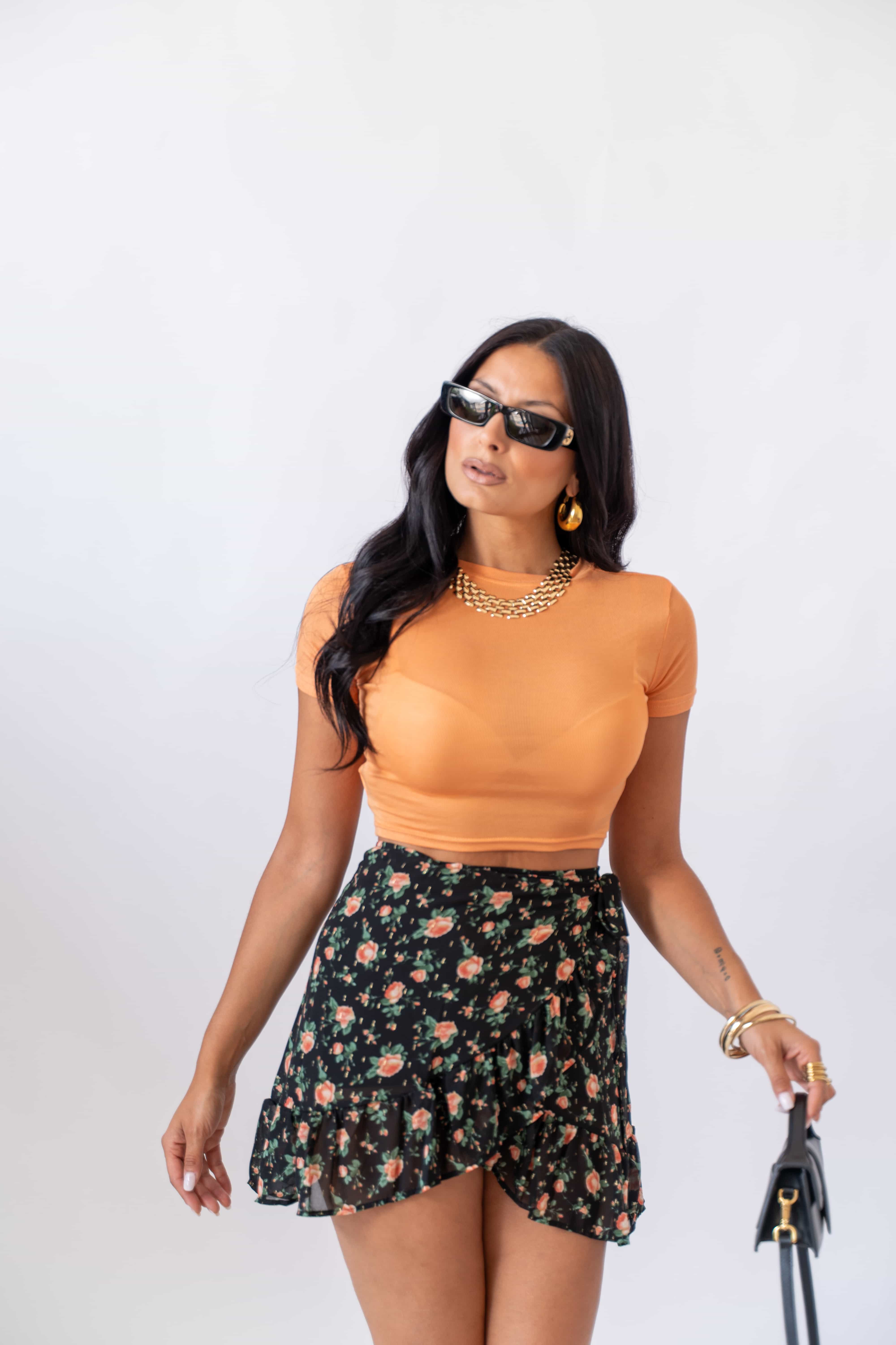 Maglia Crop Basic Orange - Image 2